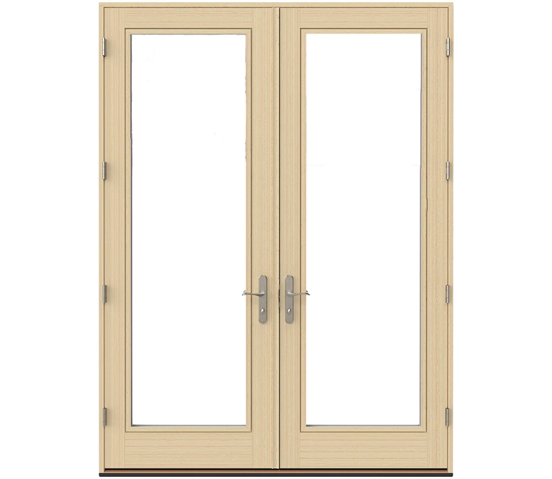 Kansas City Pella Lifestyle Series Wood Double Hinged Patio Doors